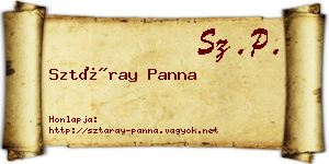 Sztáray Panna névjegykártya